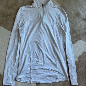 Dover Saddlery White Quarter-Zip Long Sleeve Riding Top